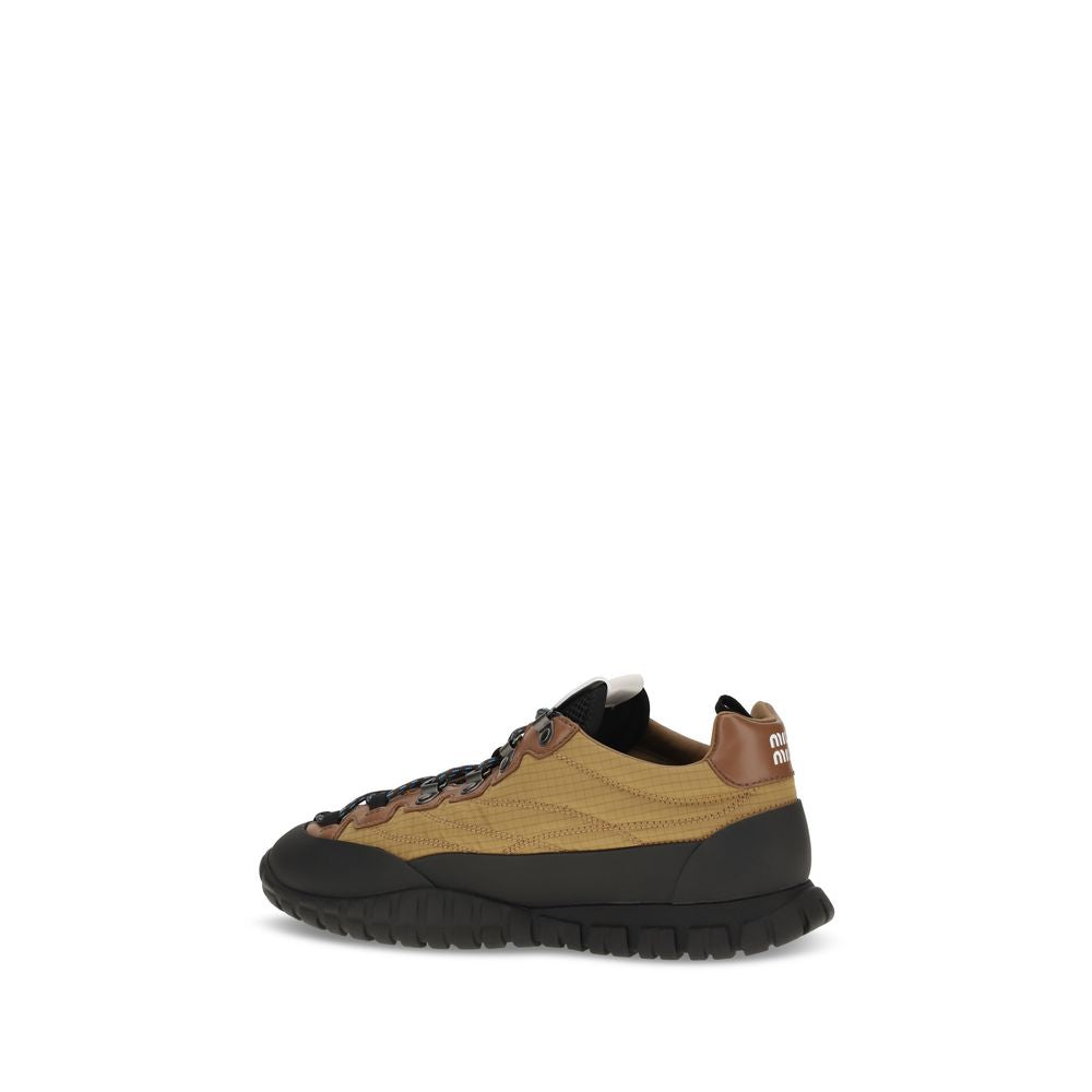 Beige Polyamide Athletic Sneakers