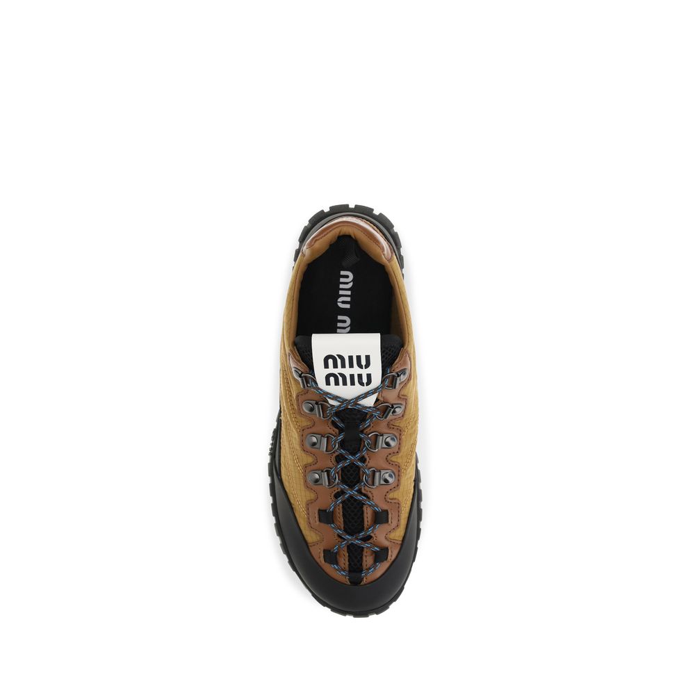 Beige Polyamide Athletic Sneakers