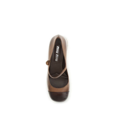 Brown Calf Leather Bos Taurus Ballet Flats