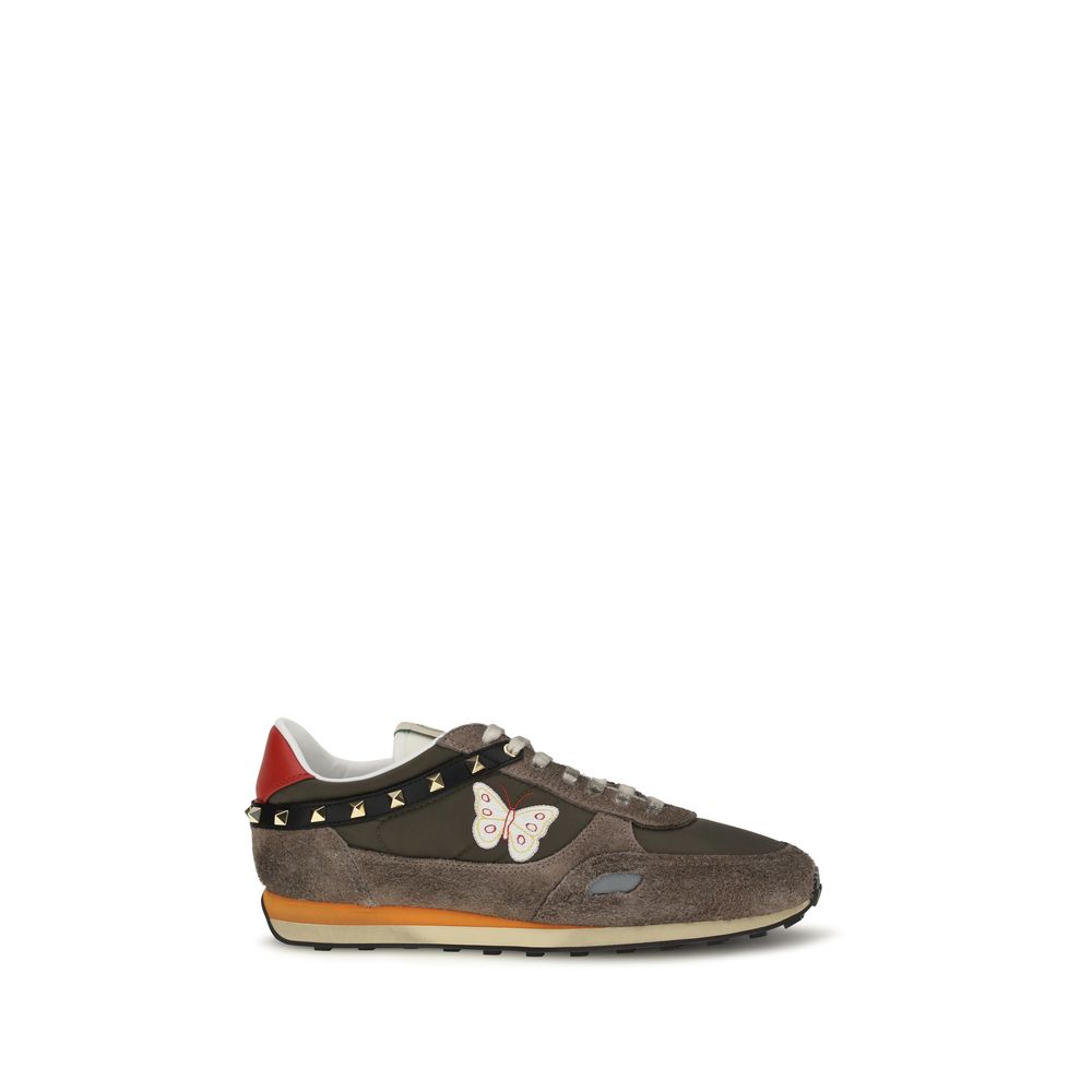 Brown Nylon Low Top Sneakers