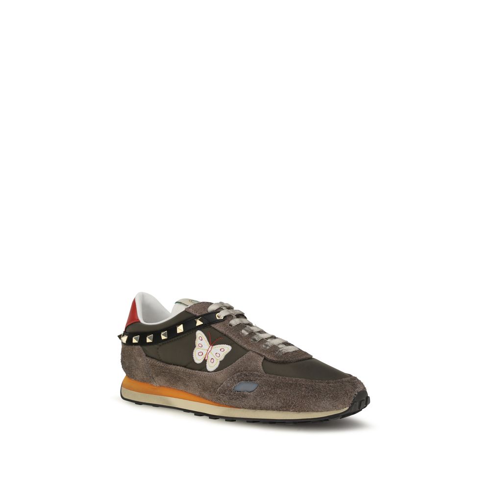 Brown Nylon Low Top Sneakers