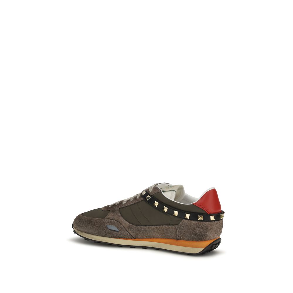 Brown Nylon Low Top Sneakers