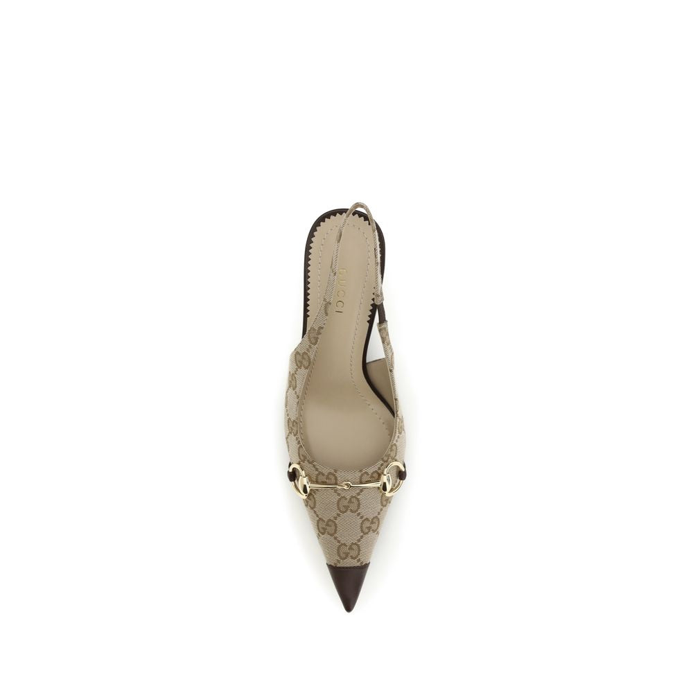 Beige Fabric High Heel Pumps