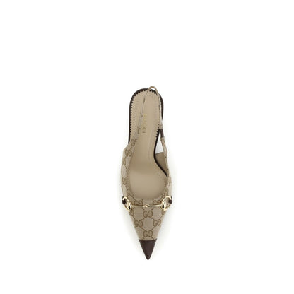Beige Fabric High Heel Pumps