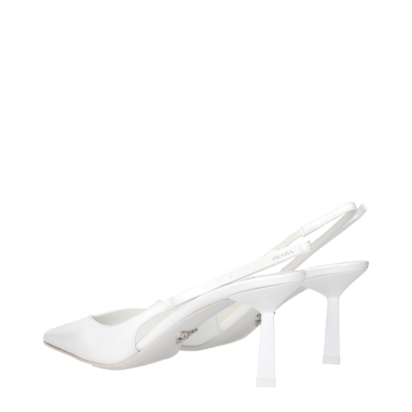 White Leather High Heel Pumps
