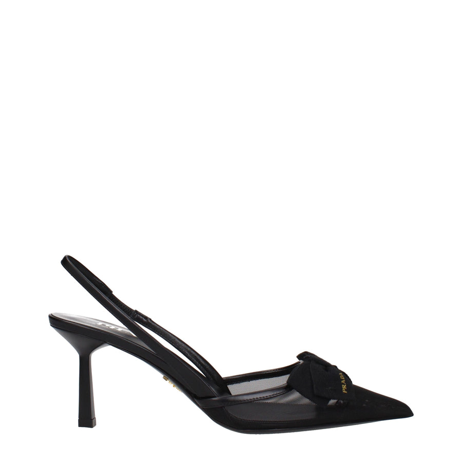 Black Fibres High Heel Pumps