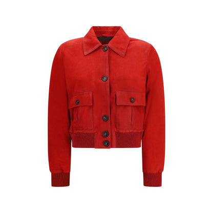 Red Goatskin Full-Length Jacket