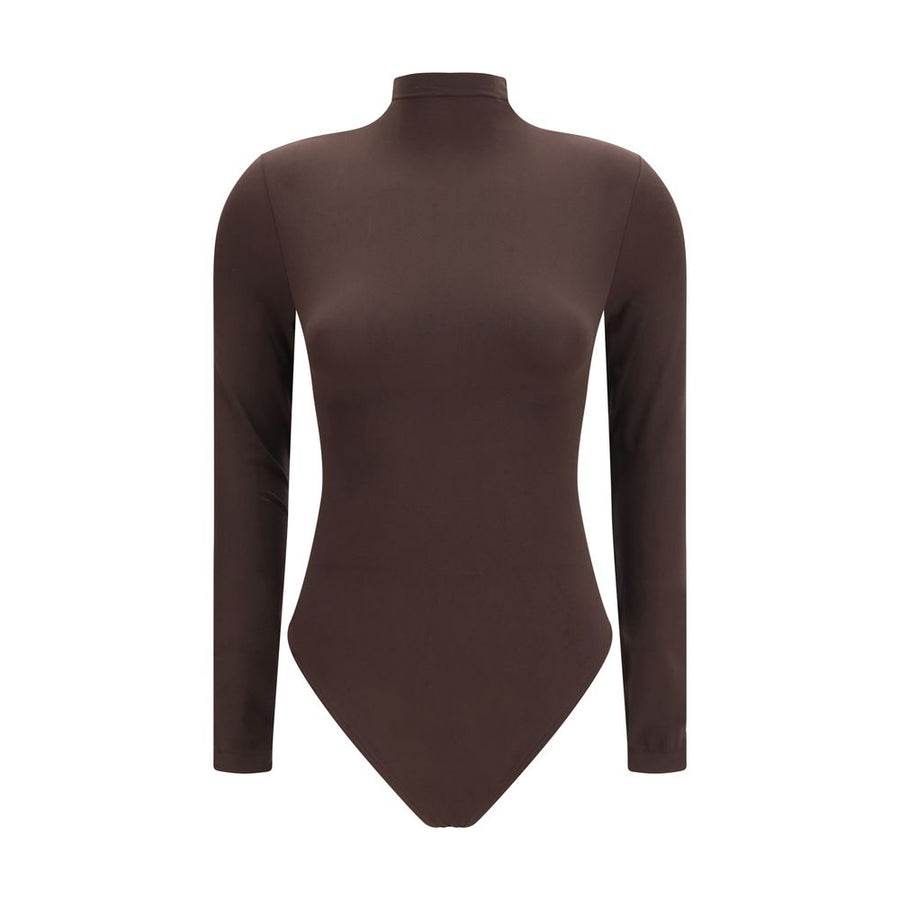 Brown Polyamide Bodysuit