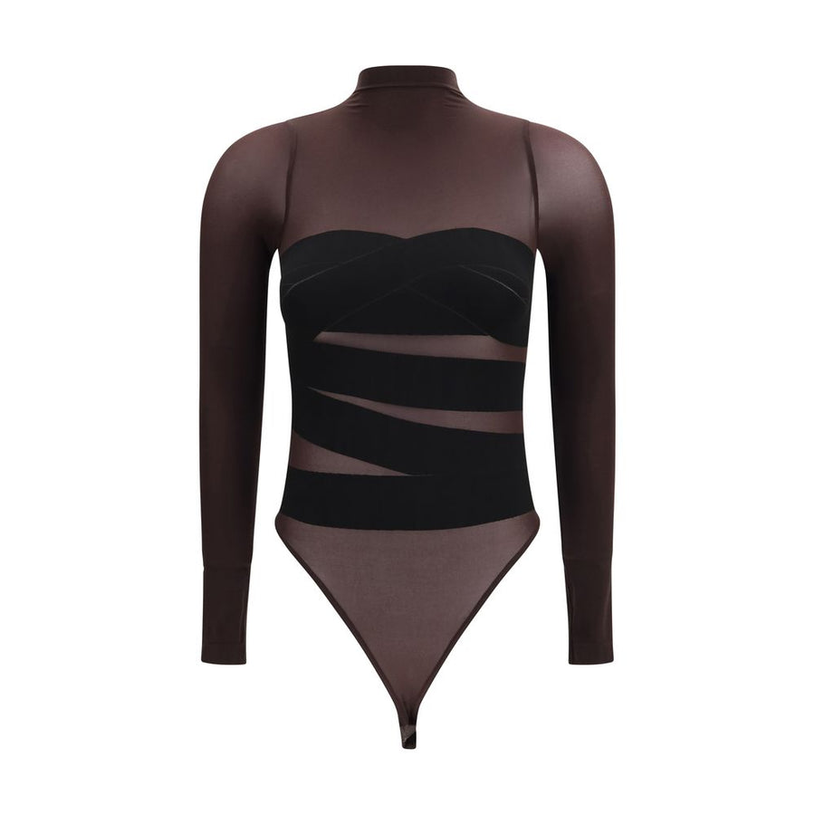 Brown Polyamide Bodysuit