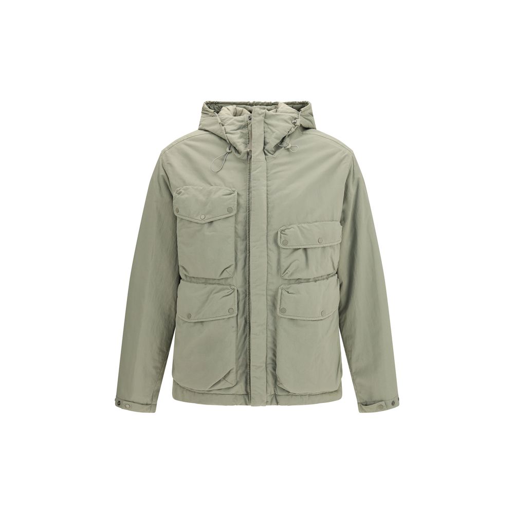 Gray Polyamide Full-Length Jacket
