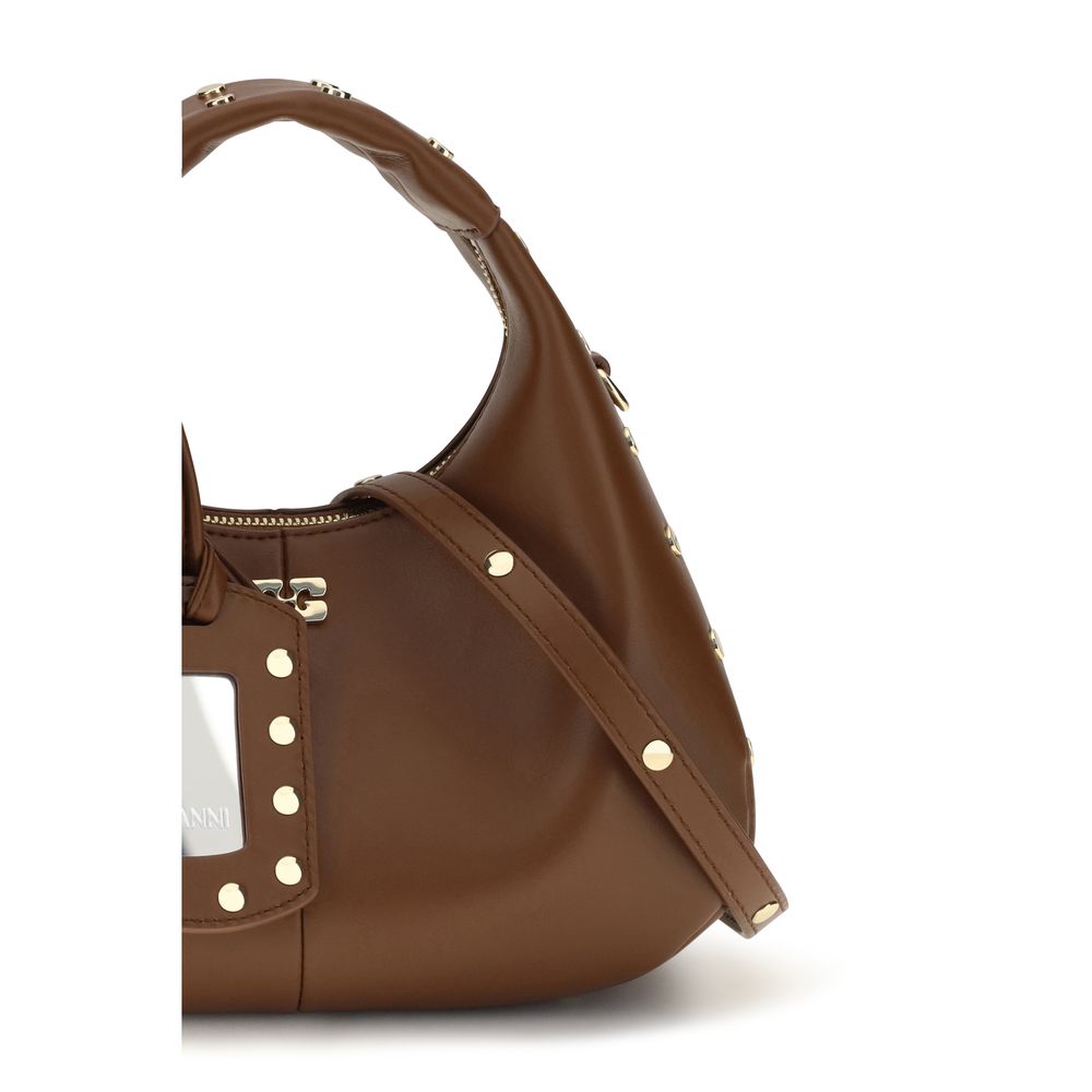 Brown Recycled Leather Shoulder Bag