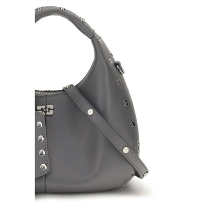Gray Leather Shoulder Bag