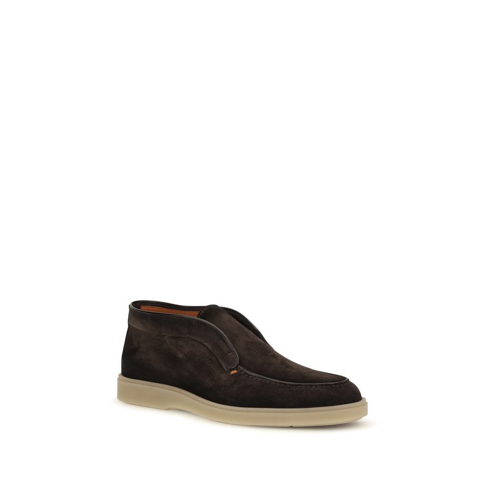 Brown Suede Leather Slip-On Loafers