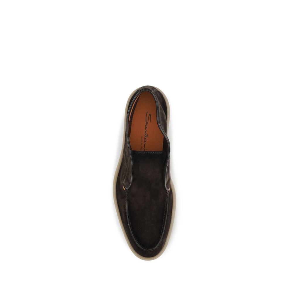Brown Suede Leather Slip-On Loafers