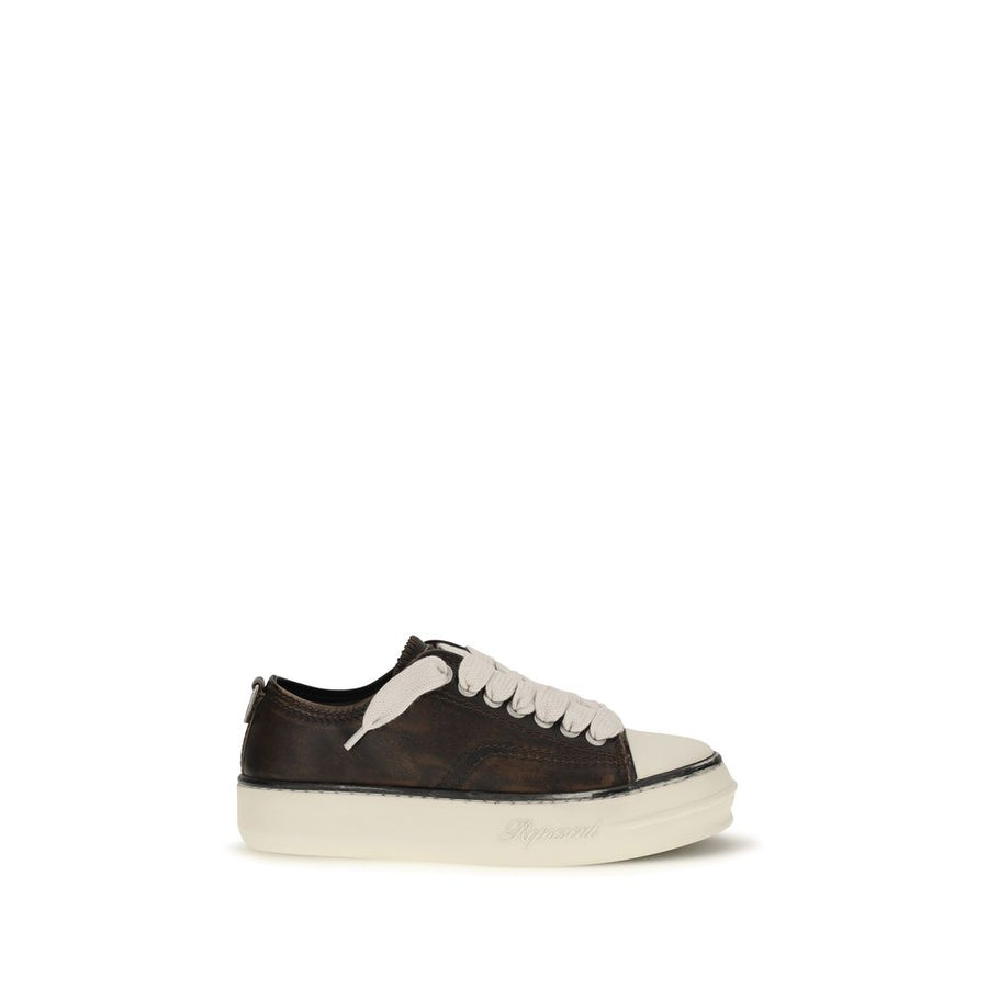 Brown Calf Leather Bos Taurus Chunky Sneakers
