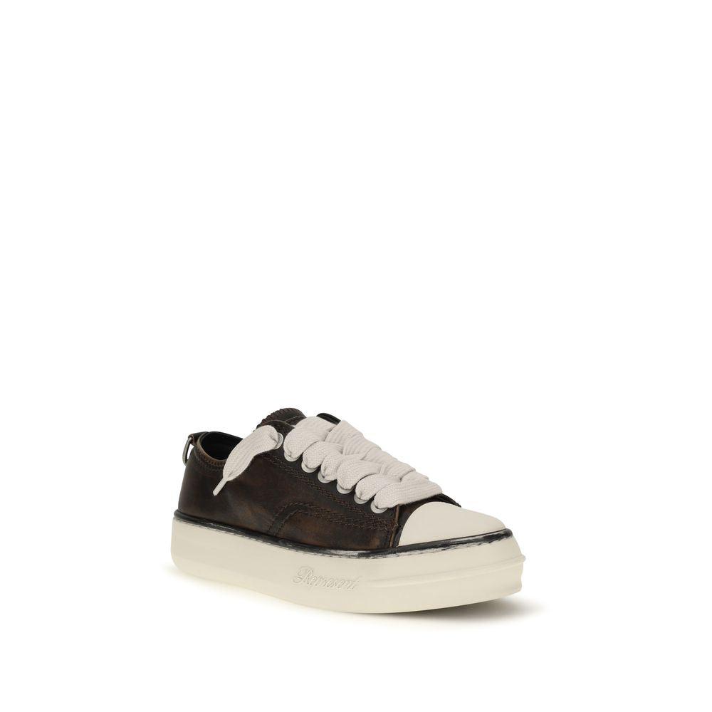 Brown Calf Leather Bos Taurus Chunky Sneakers
