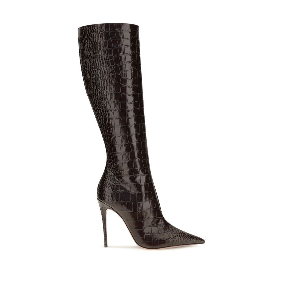 Brown Calf Leather Bos Taurus High Heel Boots