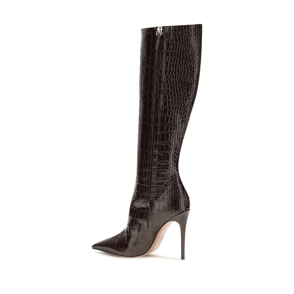 Brown Calf Leather Bos Taurus High Heel Boots