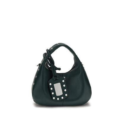 Bicolor Recycled Leather Shoulder Bag