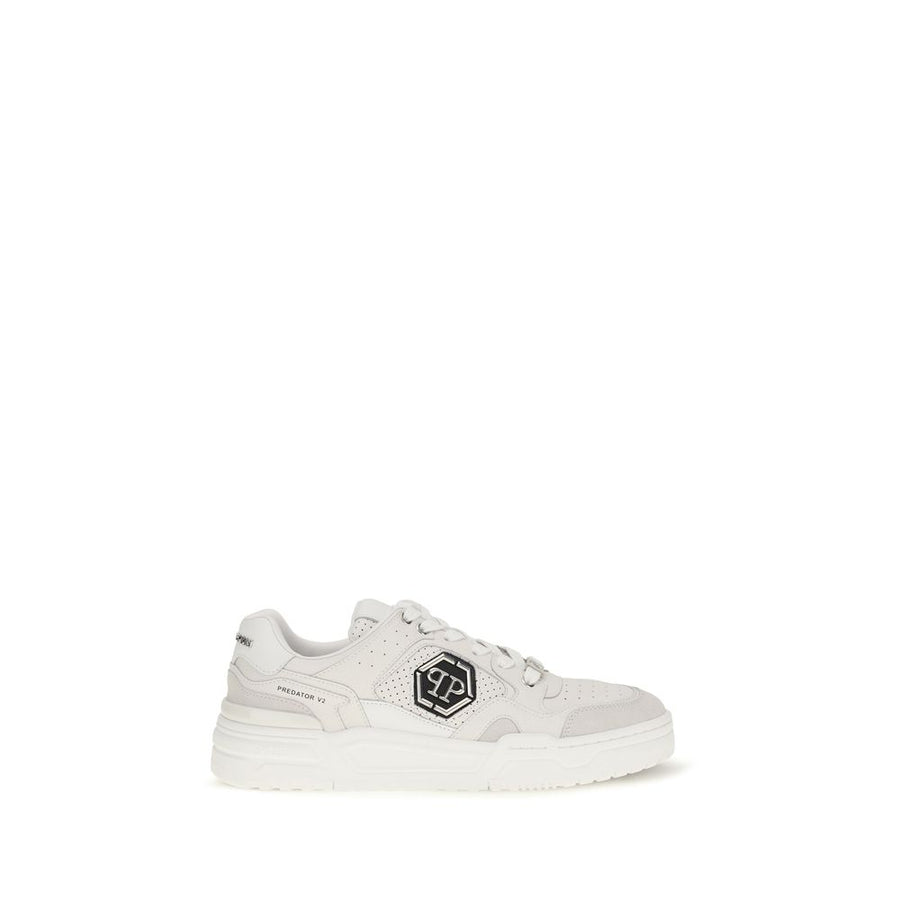 White Polyester Low Top Sneakers