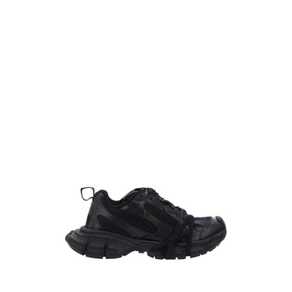 Black Polyurethane Chunky Sneakers