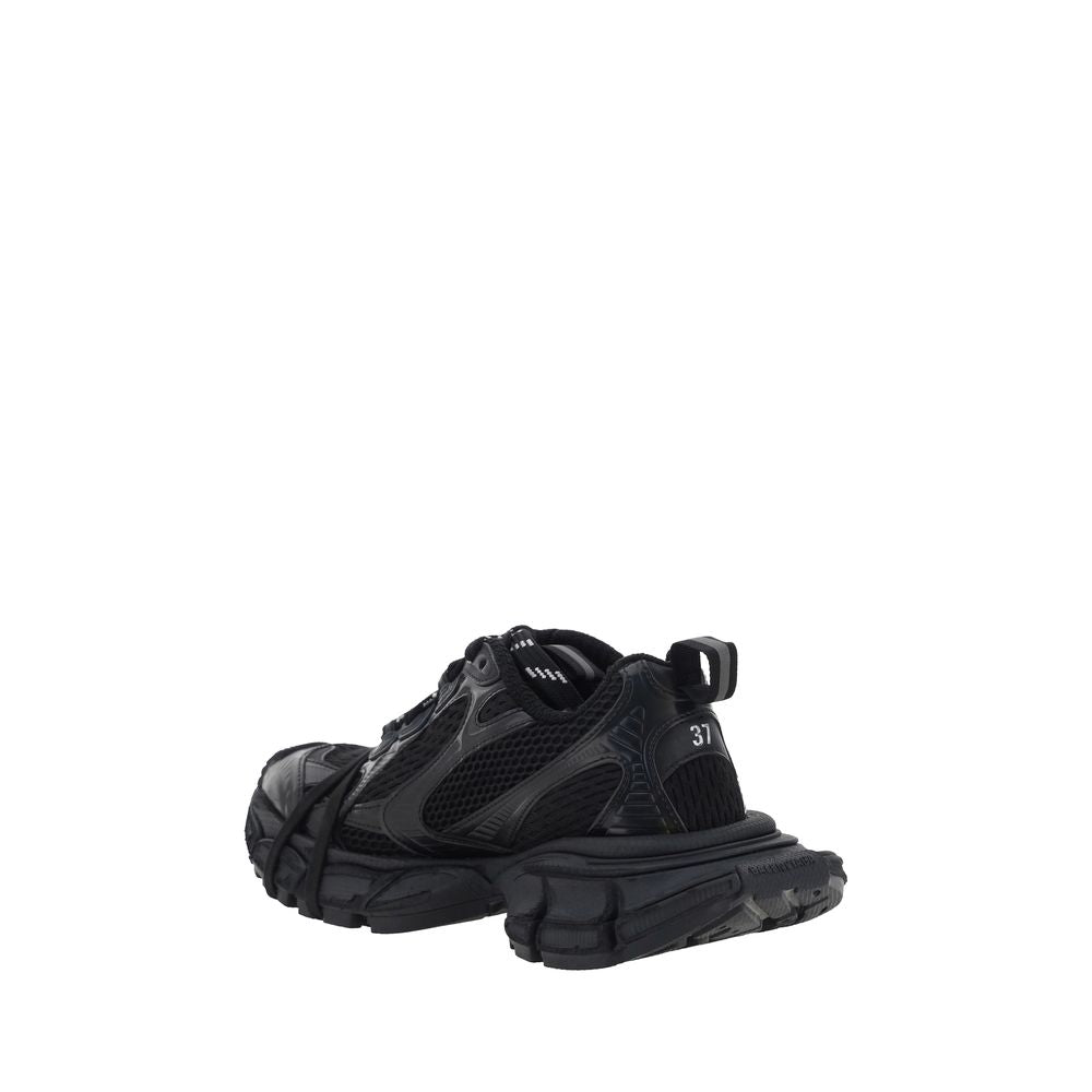 Black Polyurethane Chunky Sneakers