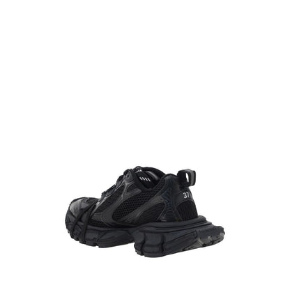 Black Polyurethane Chunky Sneakers