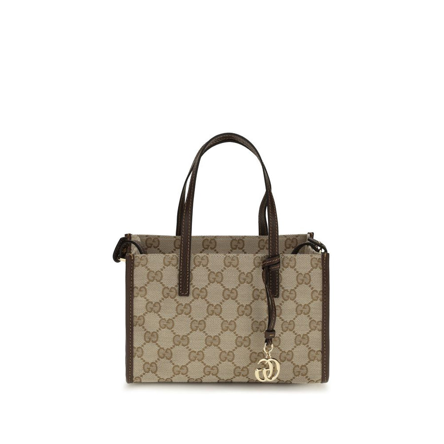 Beige Cotton Shoulder Bag