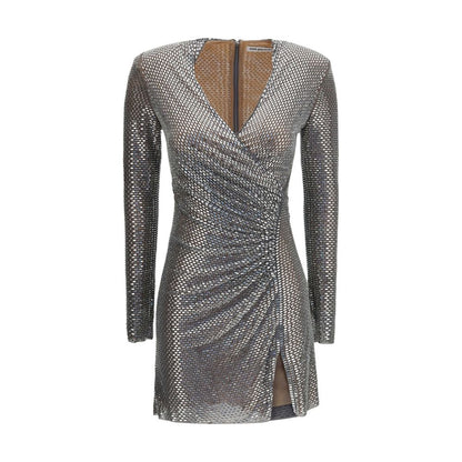 Silver Polyester Cocktail Dress