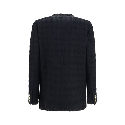Black Cotton Full-Length Jacket