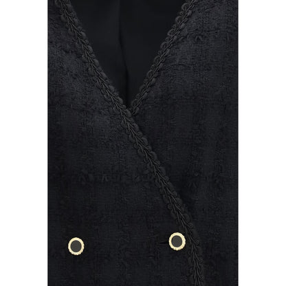 Black Cotton Full-Length Jacket