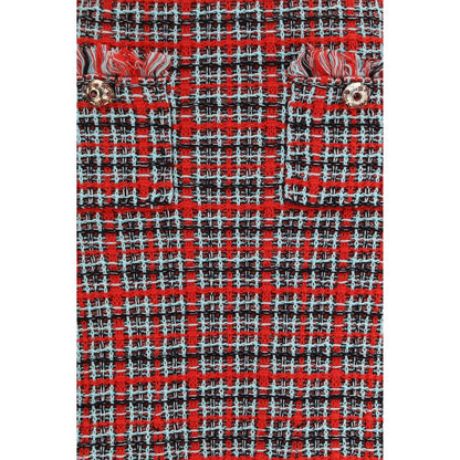 Red Cotton Midi Skirt