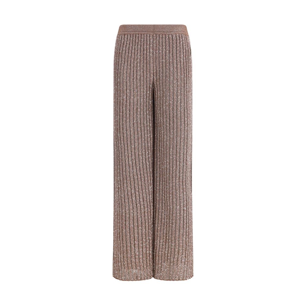 Brown Viscose Casual Pants