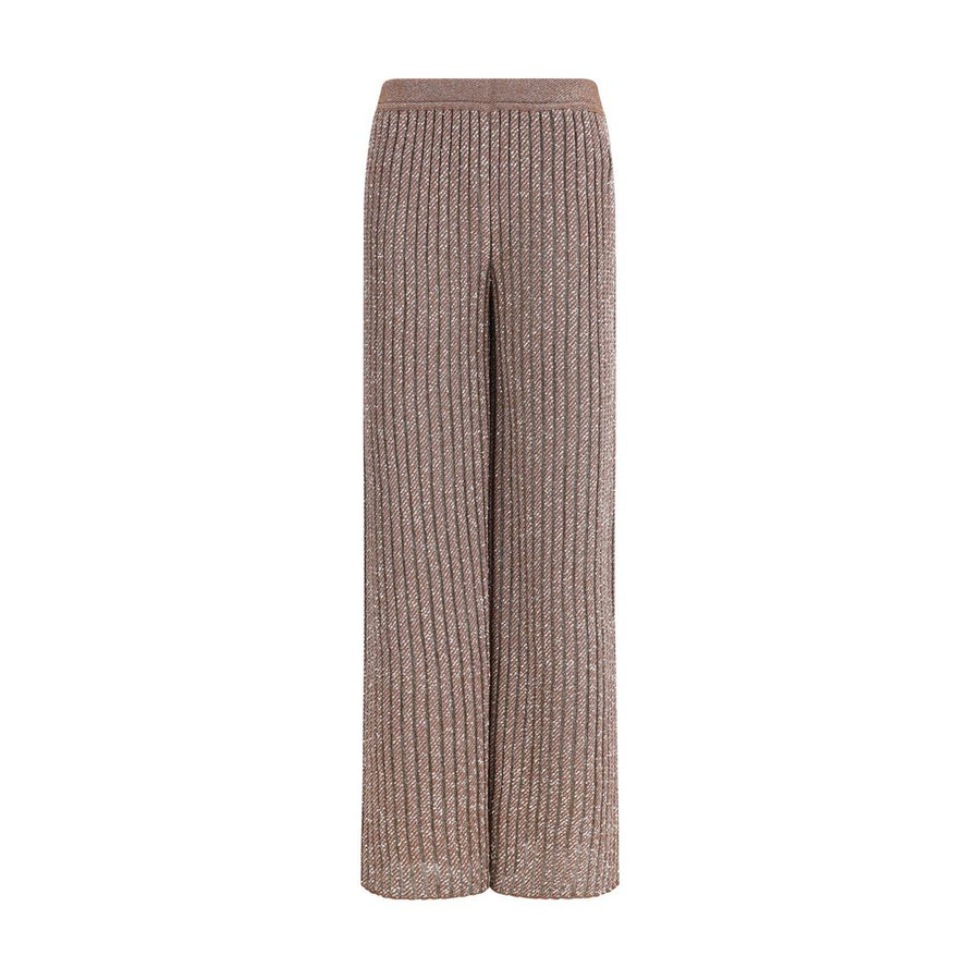 Brown Viscose Casual Pants
