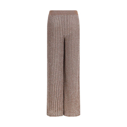 Brown Viscose Casual Pants