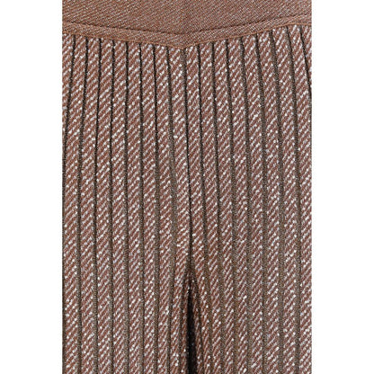 Brown Viscose Casual Pants