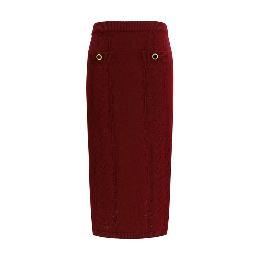 Bordeaux Wool Oves Aries Midi Skirt
