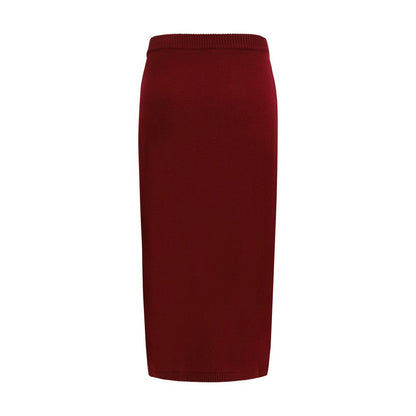 Bordeaux Wool Oves Aries Midi Skirt