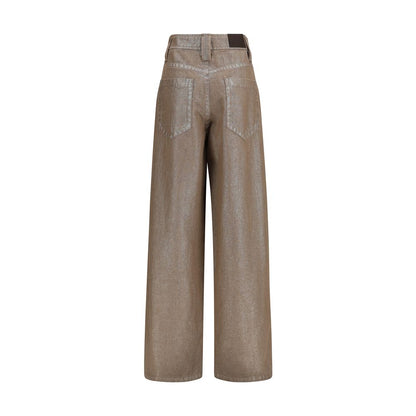 Beige Cotton Jeans Denim