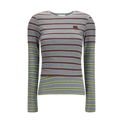 Gray Cotton Long Sleeve T-Shirt