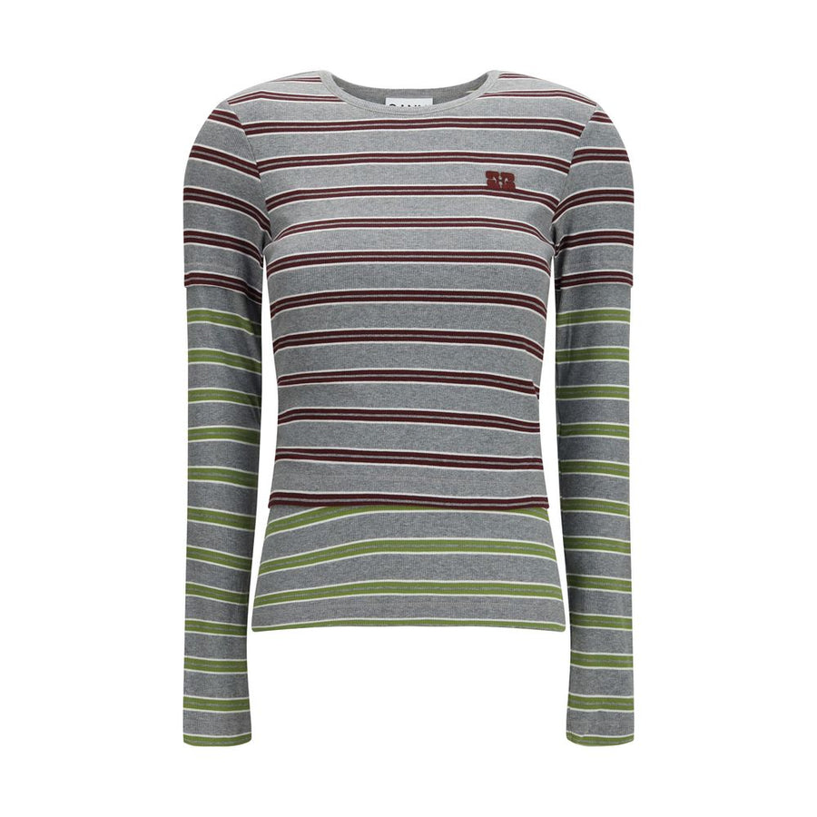 Gray Cotton Long Sleeve T-Shirt