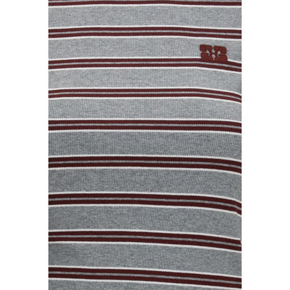 Gray Cotton Long Sleeve T-Shirt