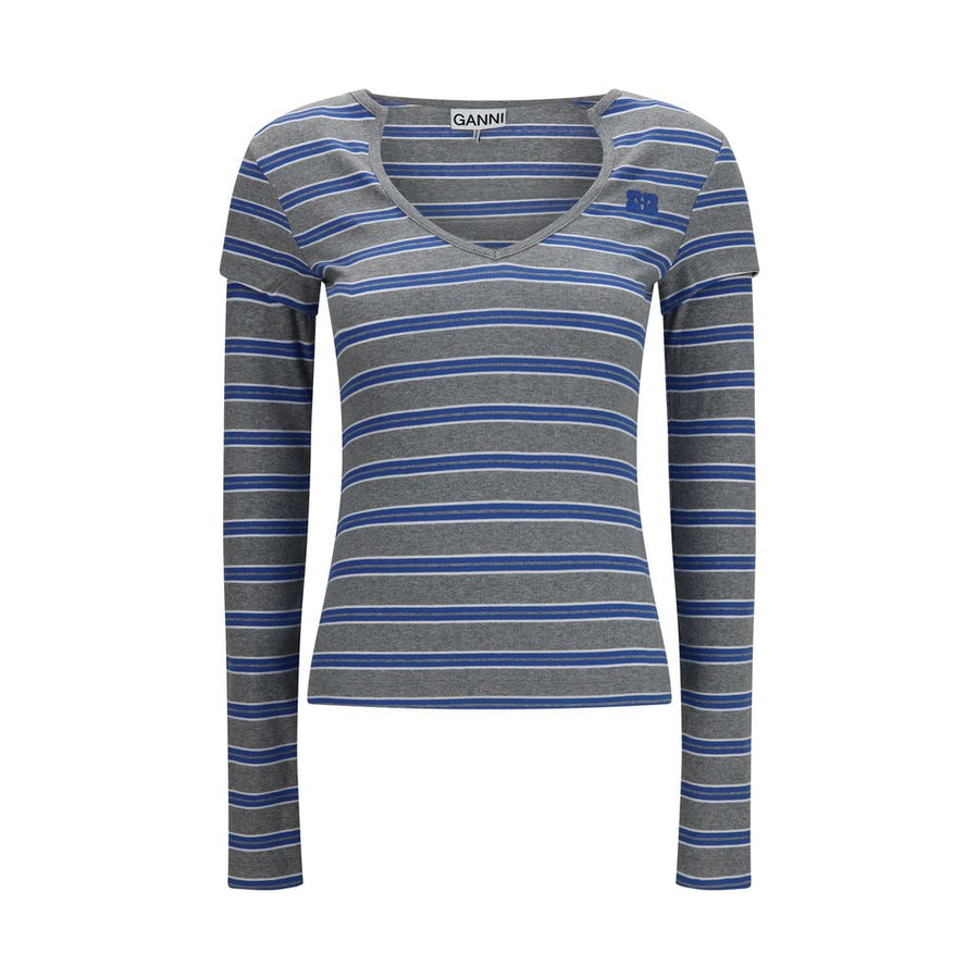 Gray Cotton Long Sleeve T-Shirt
