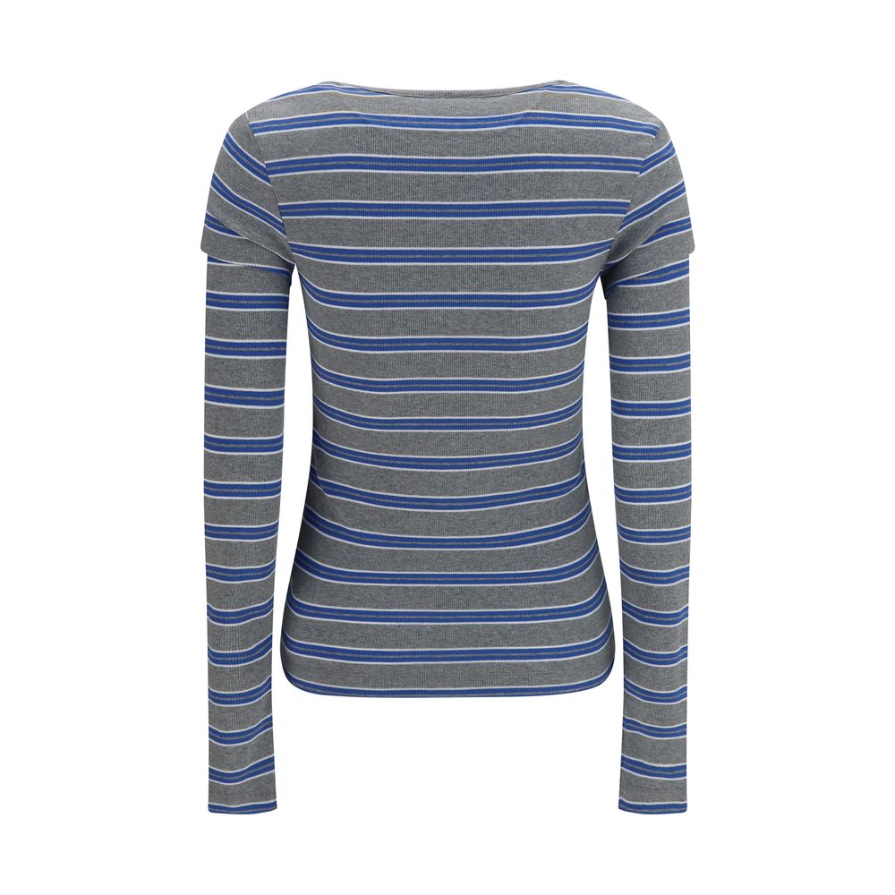 Gray Cotton Long Sleeve T-Shirt