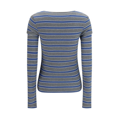 Gray Cotton Long Sleeve T-Shirt