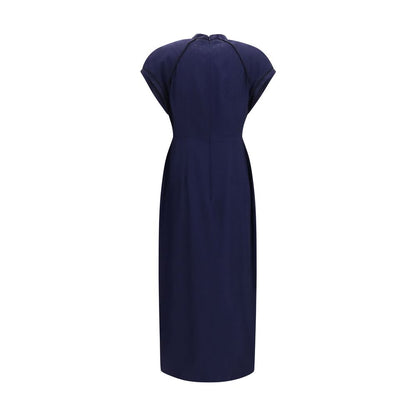 Blue Silk Casual Dress