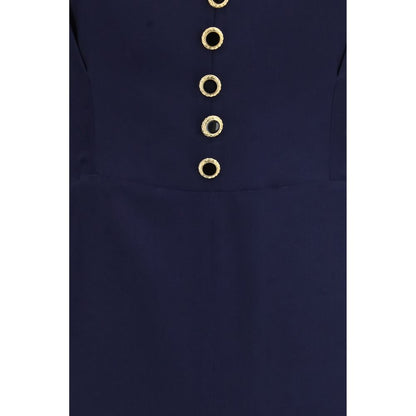Blue Silk Casual Dress