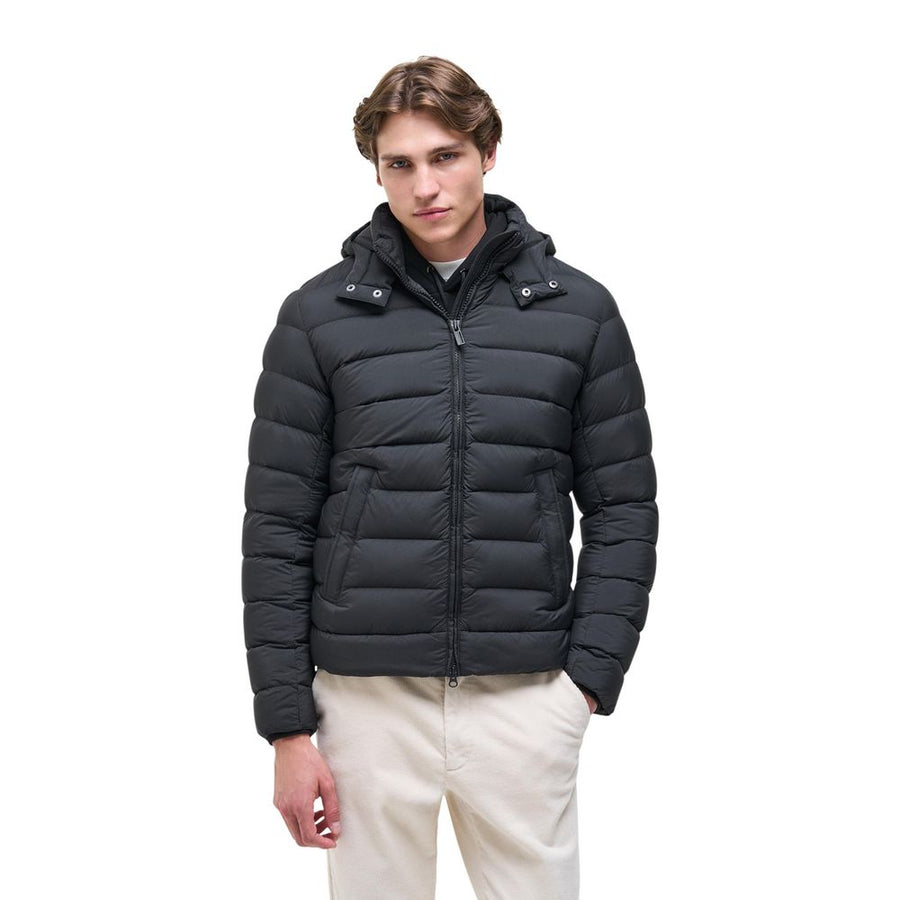 Black Polyamide Full-Length Jacket