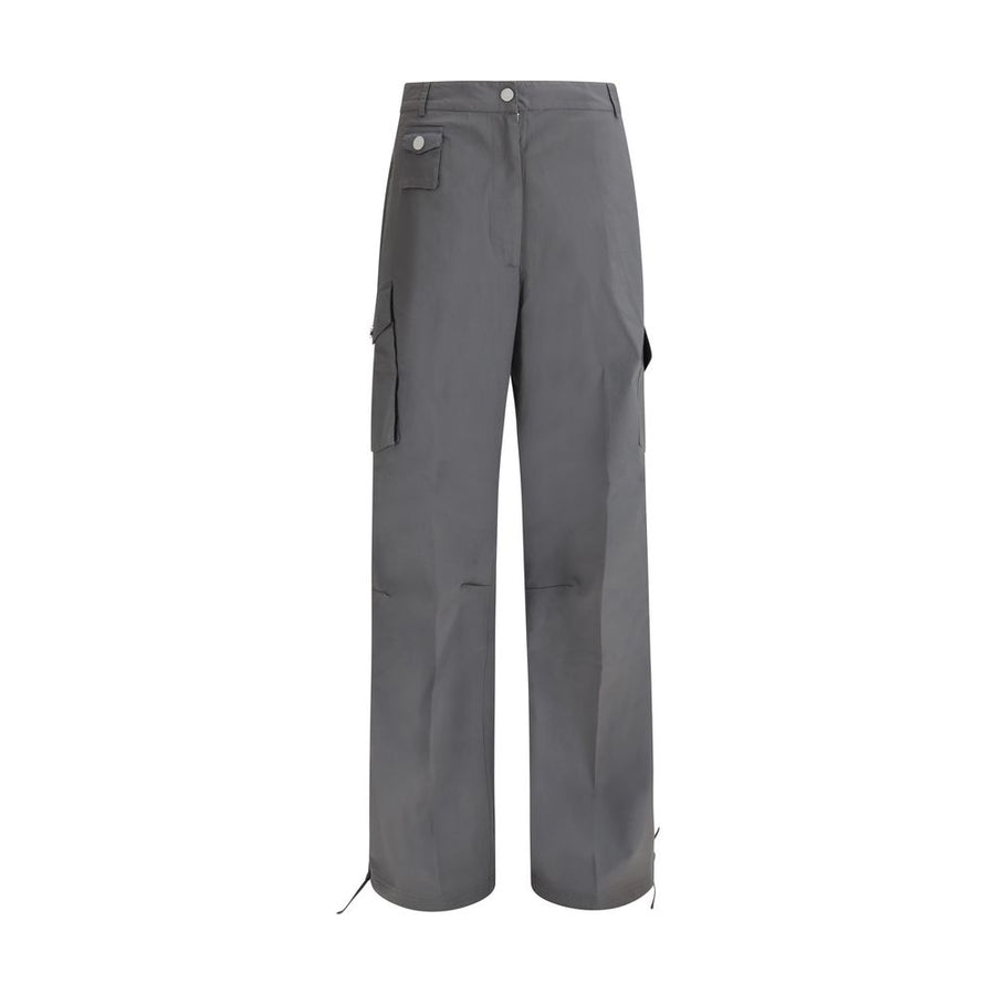 Gray Cotton Cargo Pants
