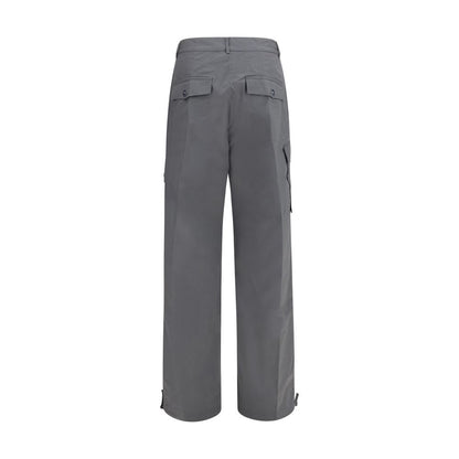 Gray Cotton Cargo Pants